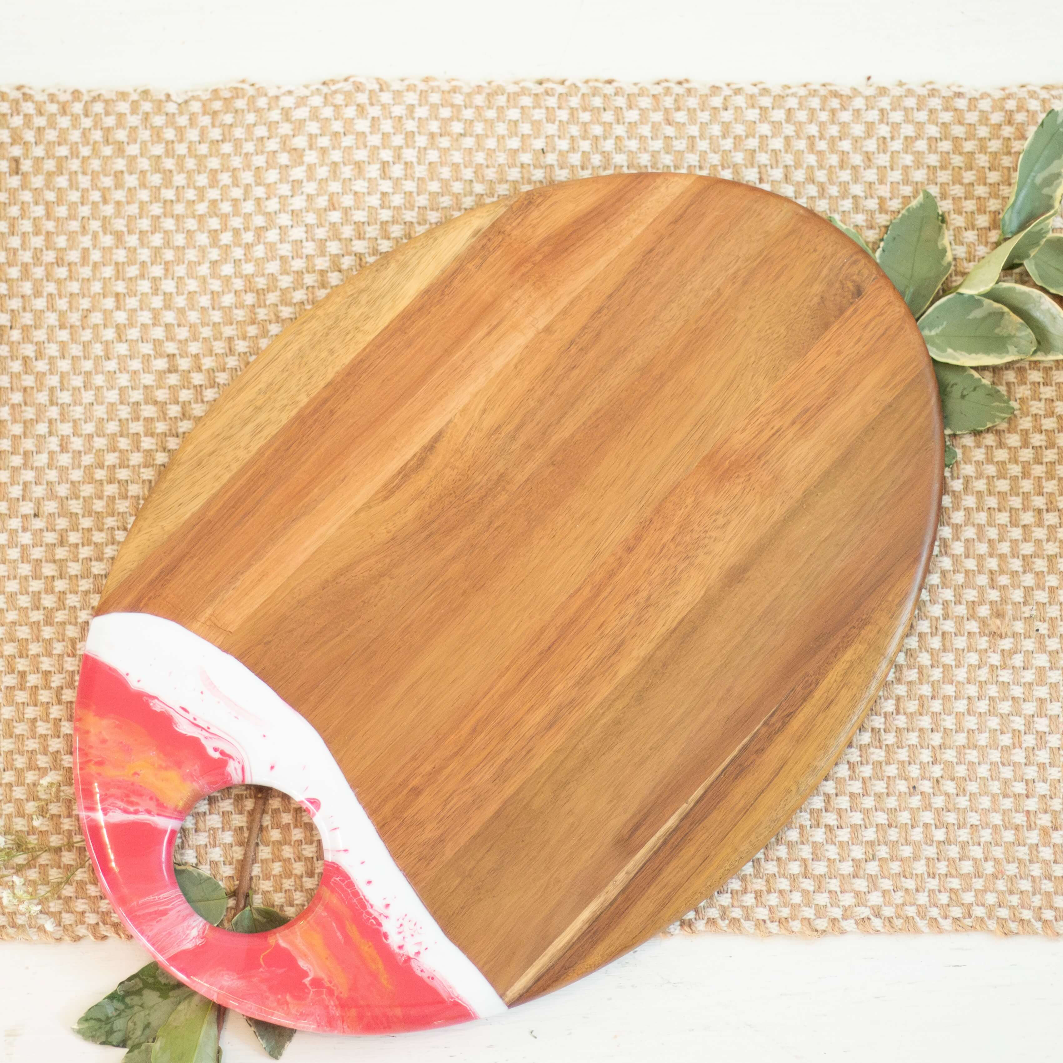 XL Oval Acacia Board With Dip Holder