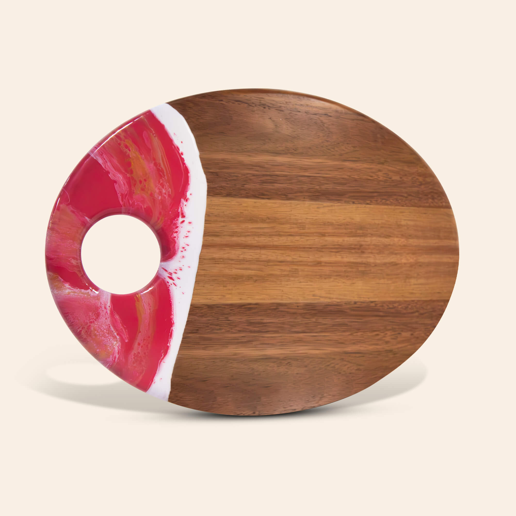 XL Oval Acacia Board With Dip Holder