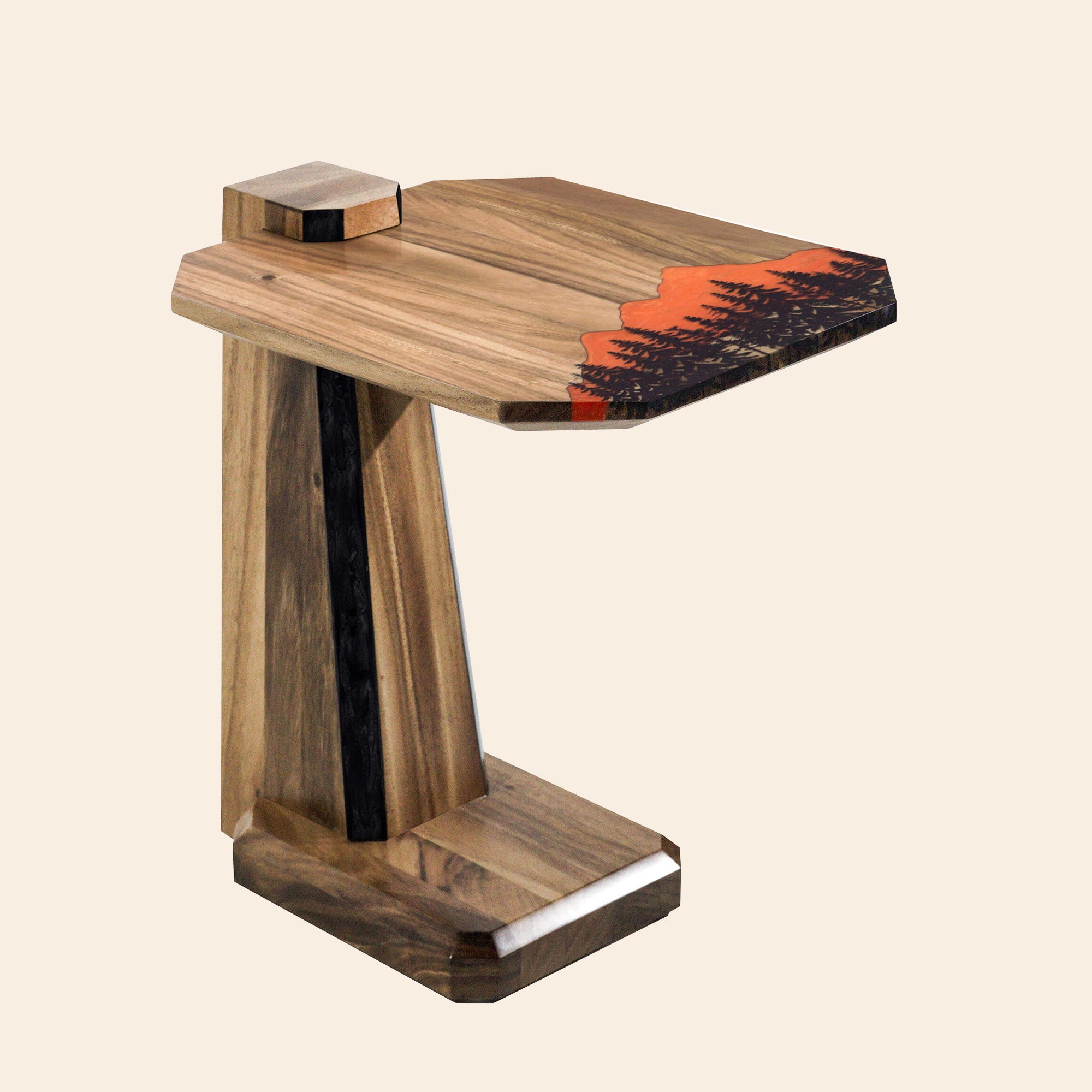 8-Sided Mountain Accent Table