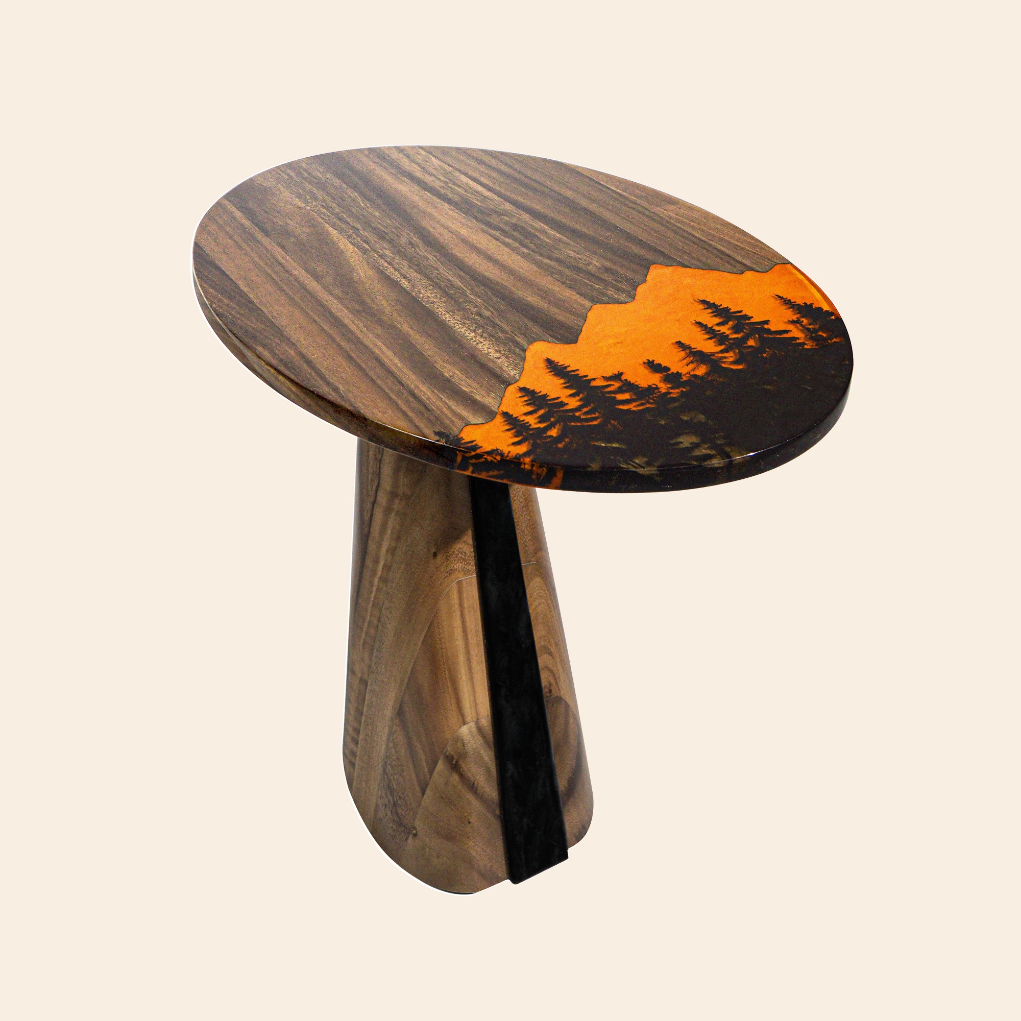 Oval Mountain Accent Table