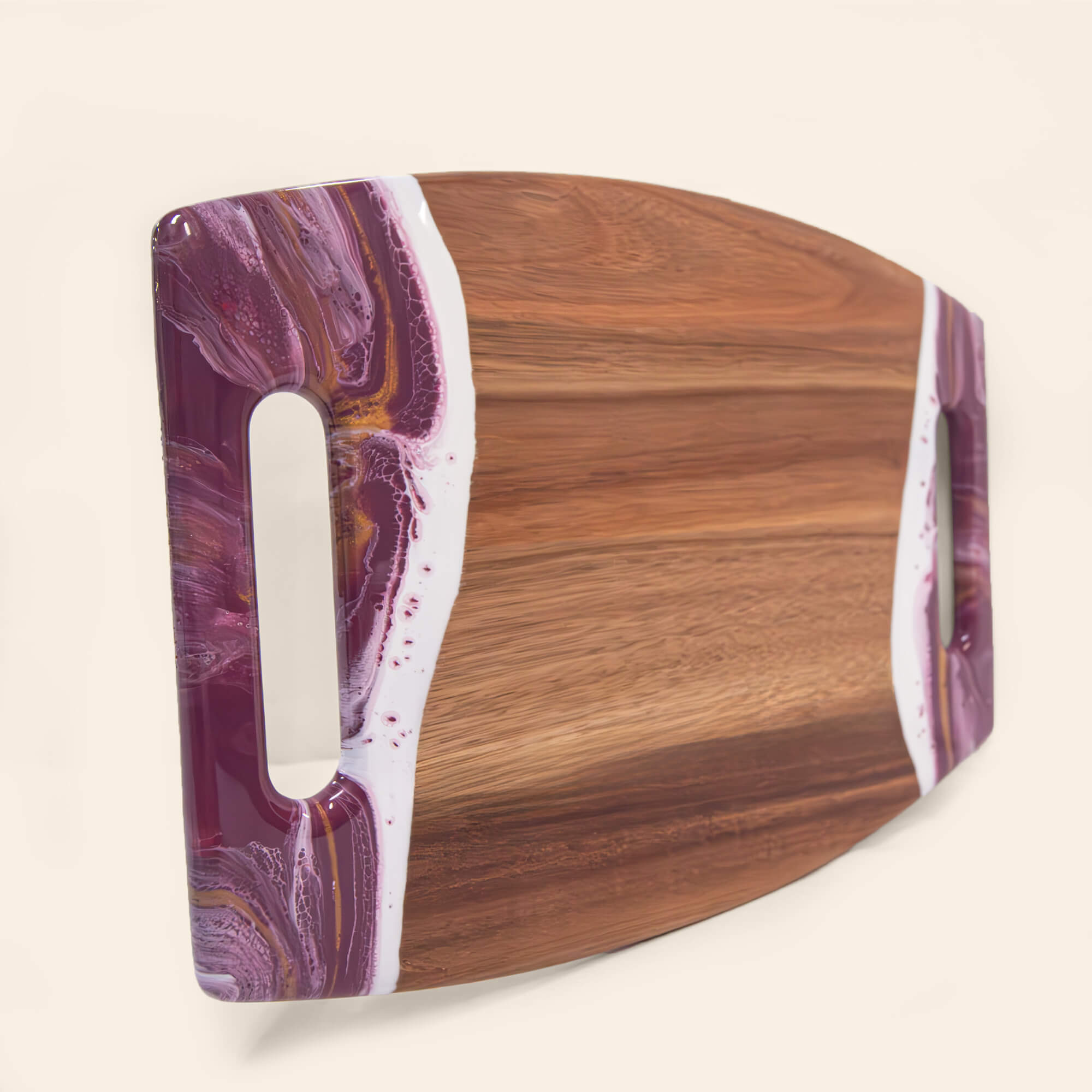 XL Curved Acacia Board With 2 Handles