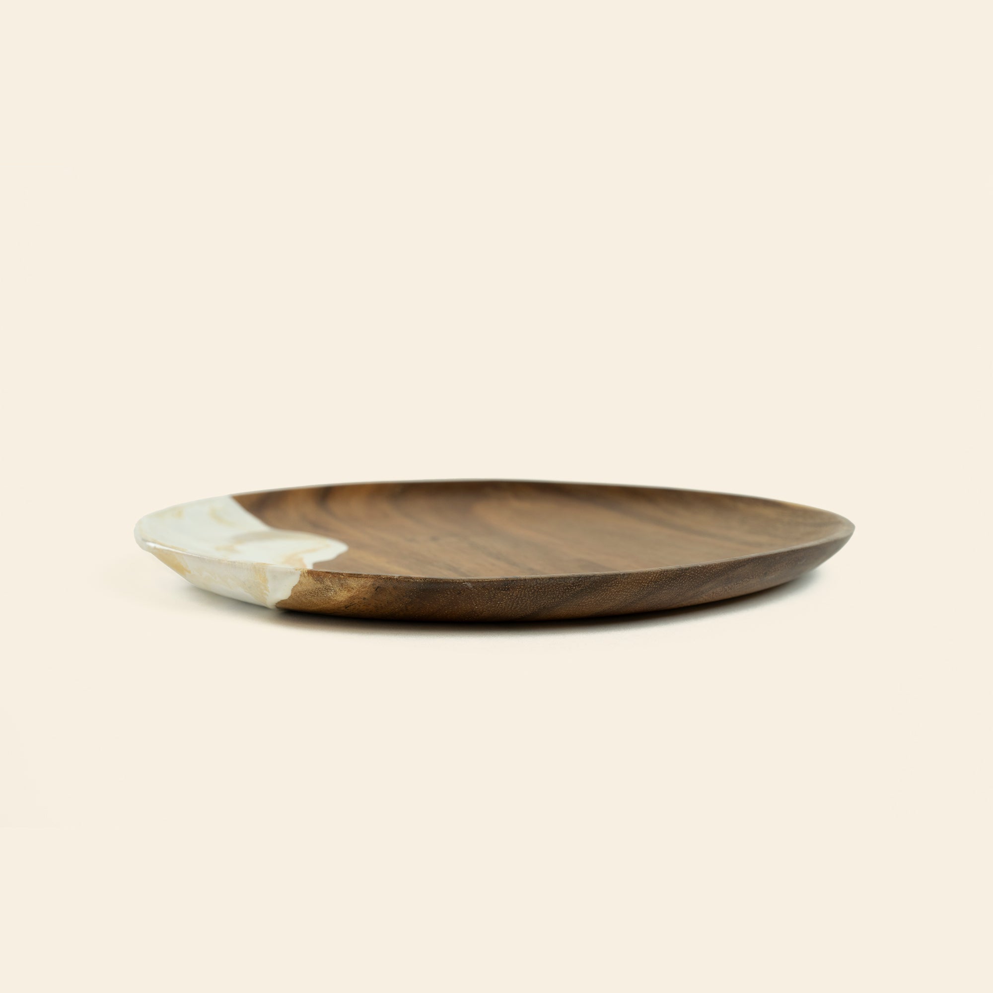 Large Round Acacia Charger Plate