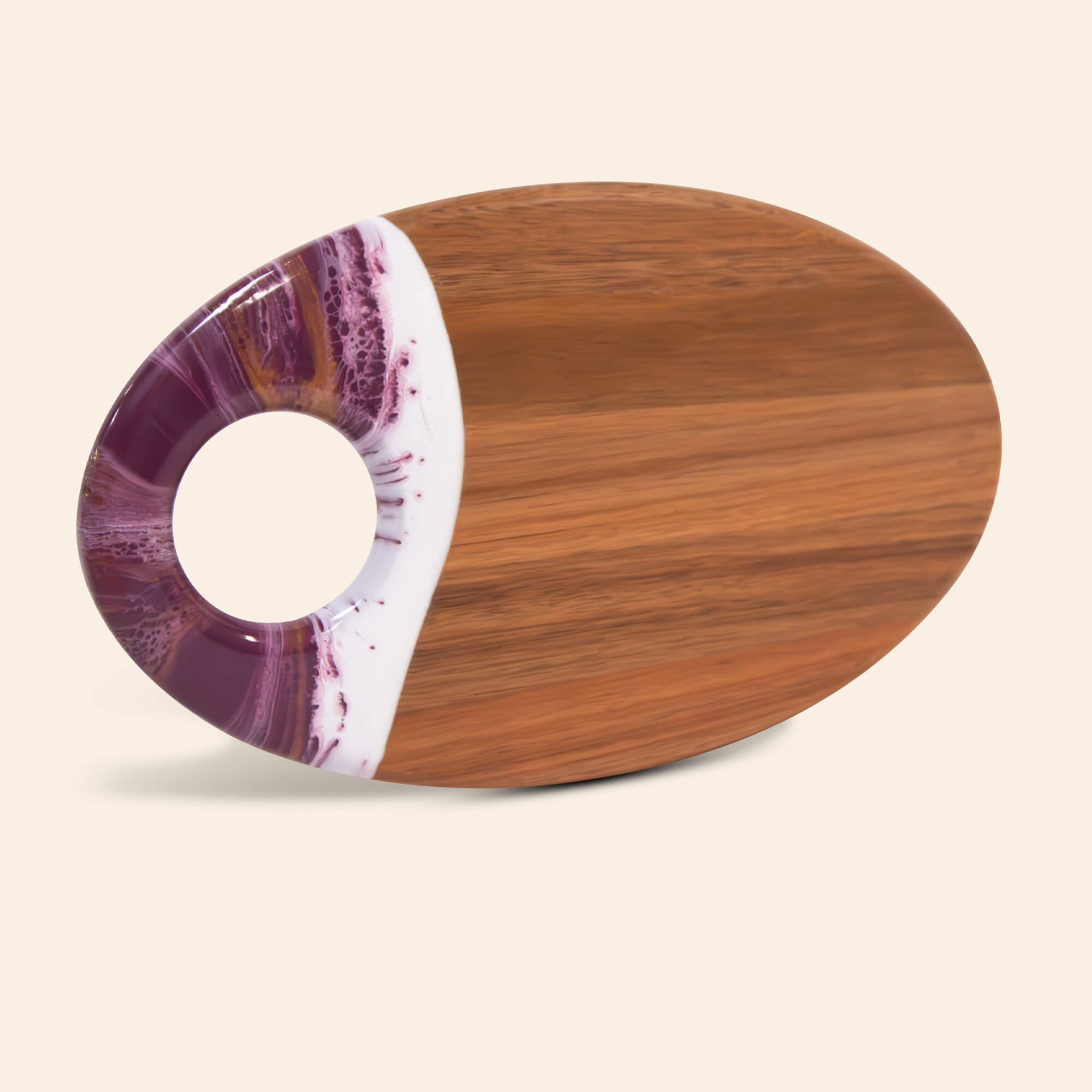 Medium Oval Acacia Board With Dip Holder