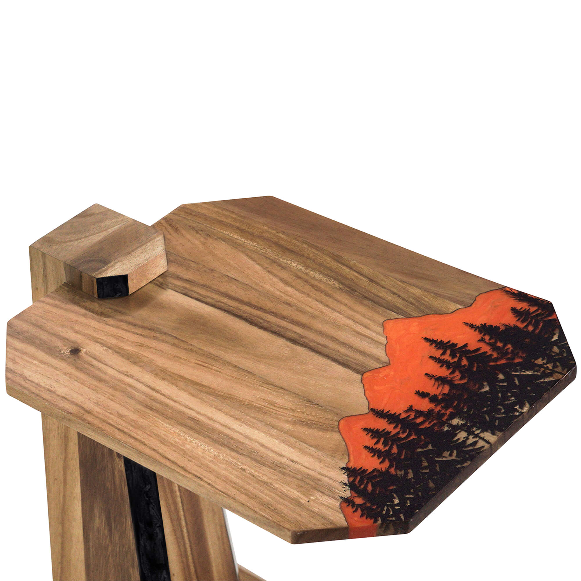 8-Sided Mountain Accent Table